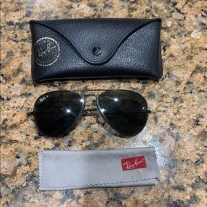 Ray-Ban Men’s Total Black Aviator Sunglasses - Black Frames, Dark Lenses